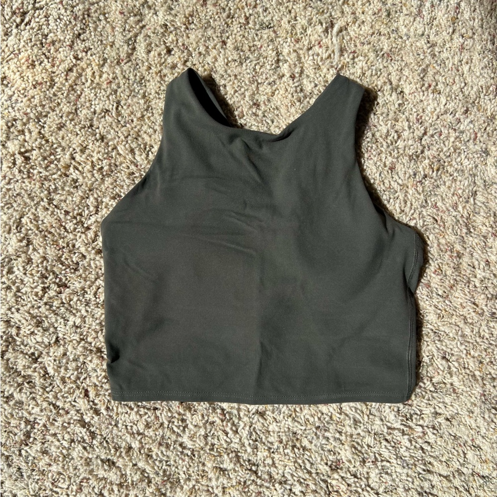 Olive Athleta Conscious Crop